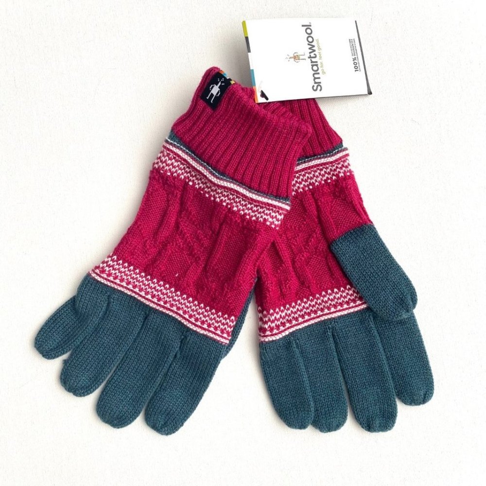 Smartwool Popcorn Cable  Gloves Prussian Blue